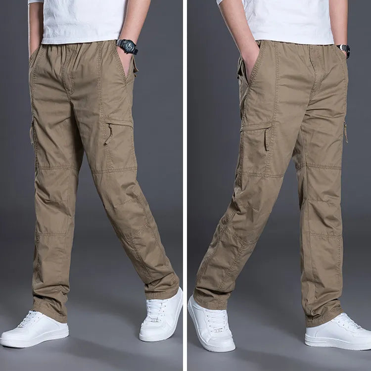 Summer Autumn Fashion Men Pants Casual Cotton Long Pants Straight Joggers Homme Plus Size 5xl 6xl Flat Trousers for Men Clothing